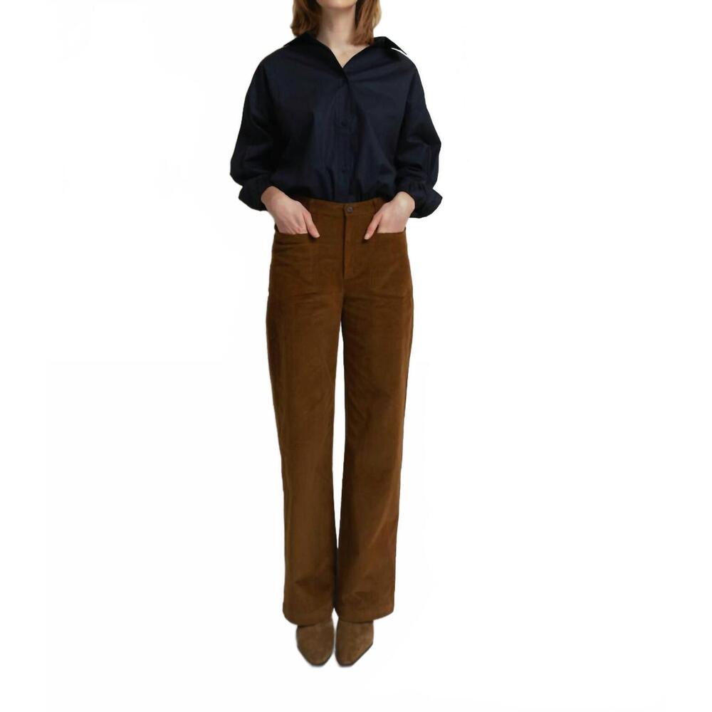 NEW PAPER LABEL wilma corduroy trouser in tobacco